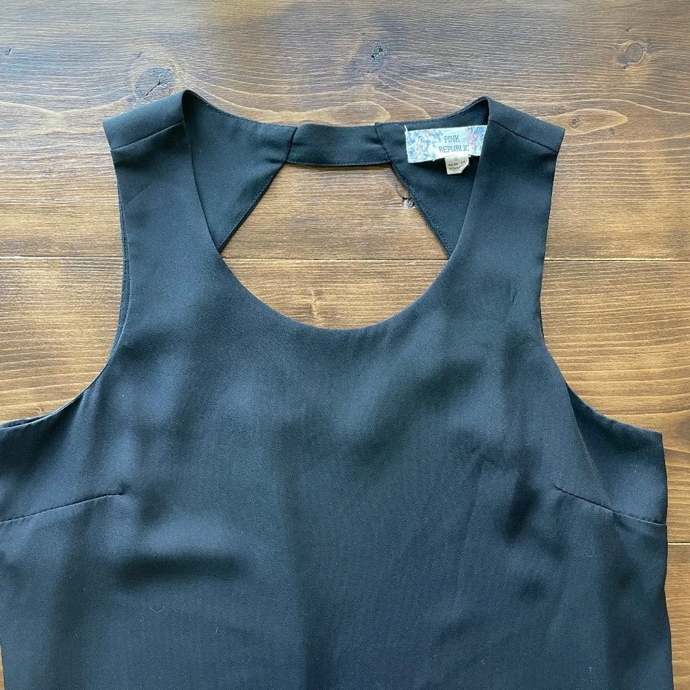 Pink Republic Black Sheath Dress Keyhole Back - Picture 3 of 6